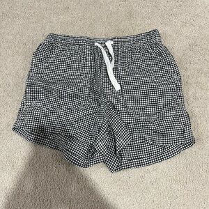 Quince Black and White Gingham Men's Athletic Shorts